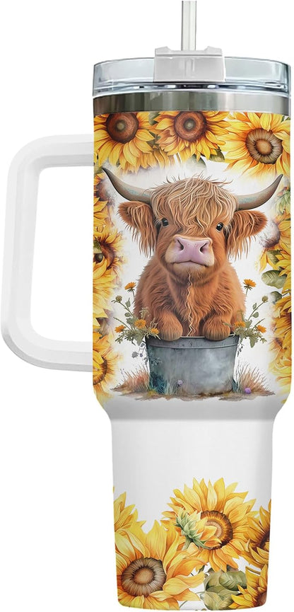 Funny Cow Forgot What Was 40 oz Tumbler with Handle, Cow Lover Gift | Ranch Lover Gift, Heifer Ranch Farmhouse Cattle Moo Barnyard Humor Witty Hilarious Comedy Tumbler