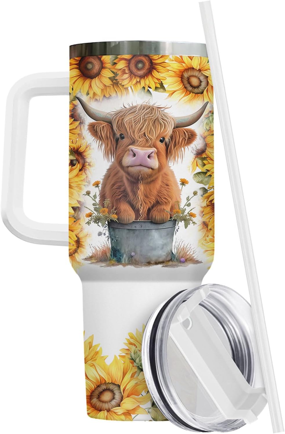 Funny Cow Forgot What Was 40 oz Tumbler with Handle, Cow Lover Gift | Ranch Lover Gift, Heifer Ranch Farmhouse Cattle Moo Barnyard Humor Witty Hilarious Comedy Tumbler