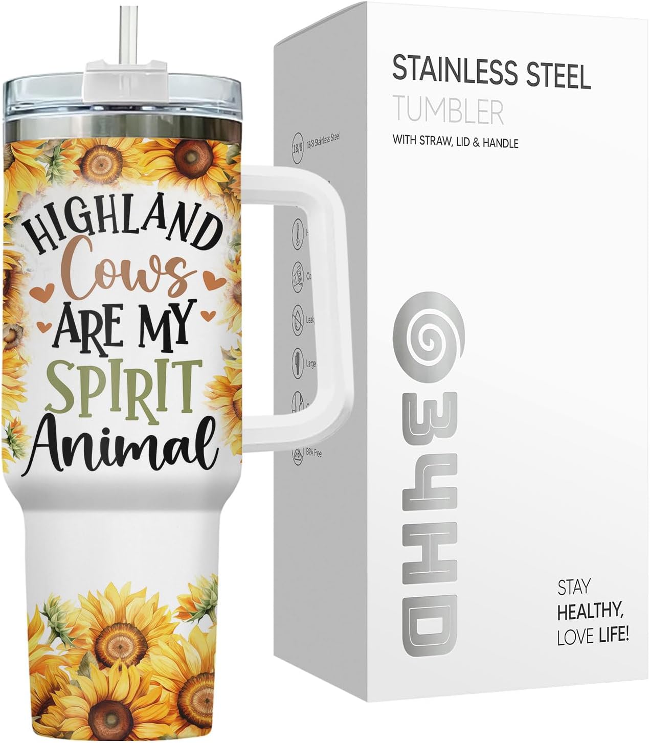 Funny Cow Forgot What Was 40 oz Tumbler with Handle, Cow Lover Gift | Ranch Lover Gift, Heifer Ranch Farmhouse Cattle Moo Barnyard Humor Witty Hilarious Comedy Tumbler