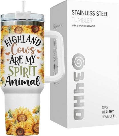 Funny Cow Forgot What Was 40 oz Tumbler with Handle, Cow Lover Gift | Ranch Lover Gift, Heifer Ranch Farmhouse Cattle Moo Barnyard Humor Witty Hilarious Comedy Tumbler