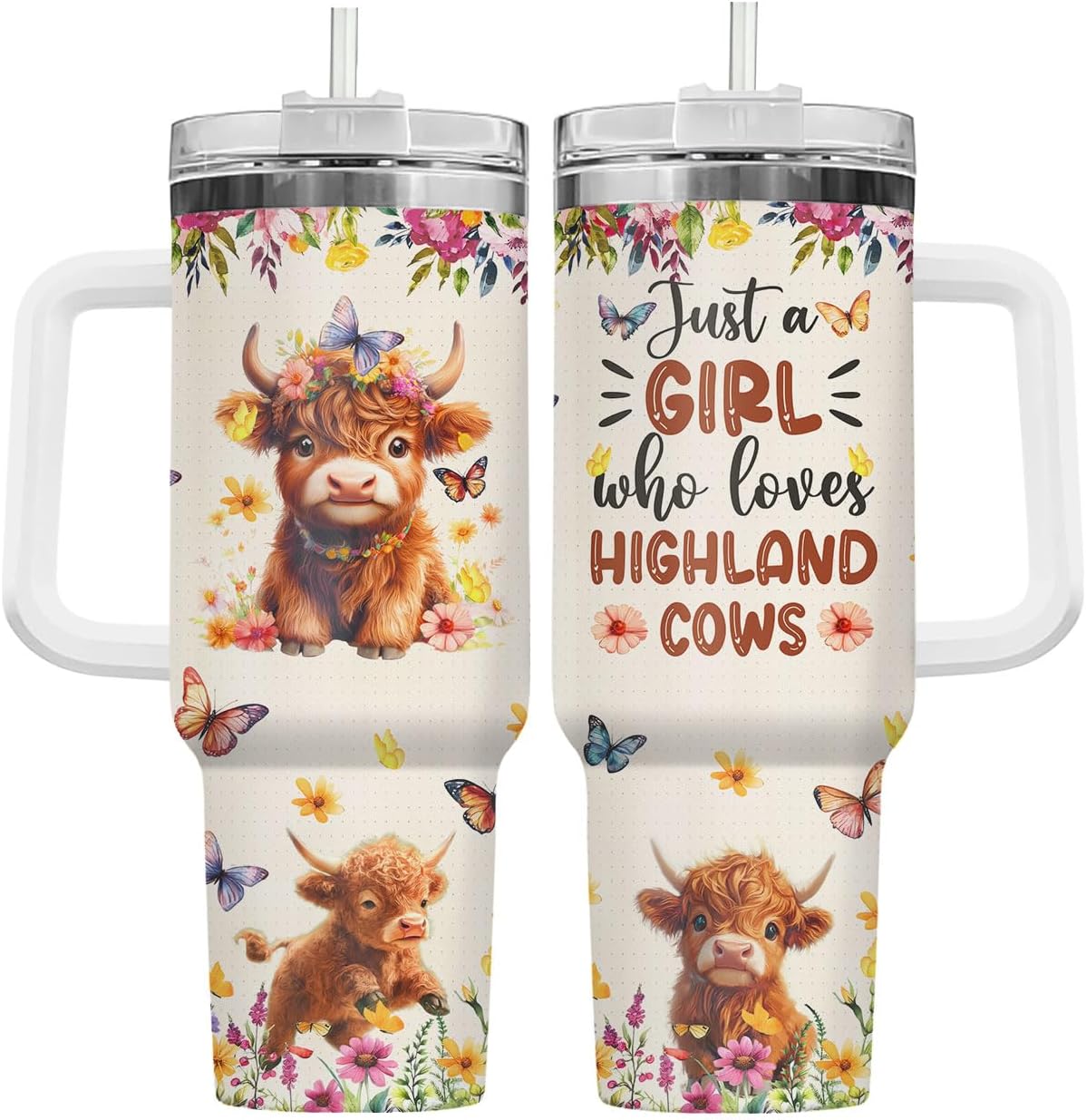 Funny Cow Forgot What Was 40 oz Tumbler with Handle, Cow Lover Gift | Ranch Lover Gift, Heifer Ranch Farmhouse Cattle Moo Barnyard Humor Witty Hilarious Comedy Tumbler