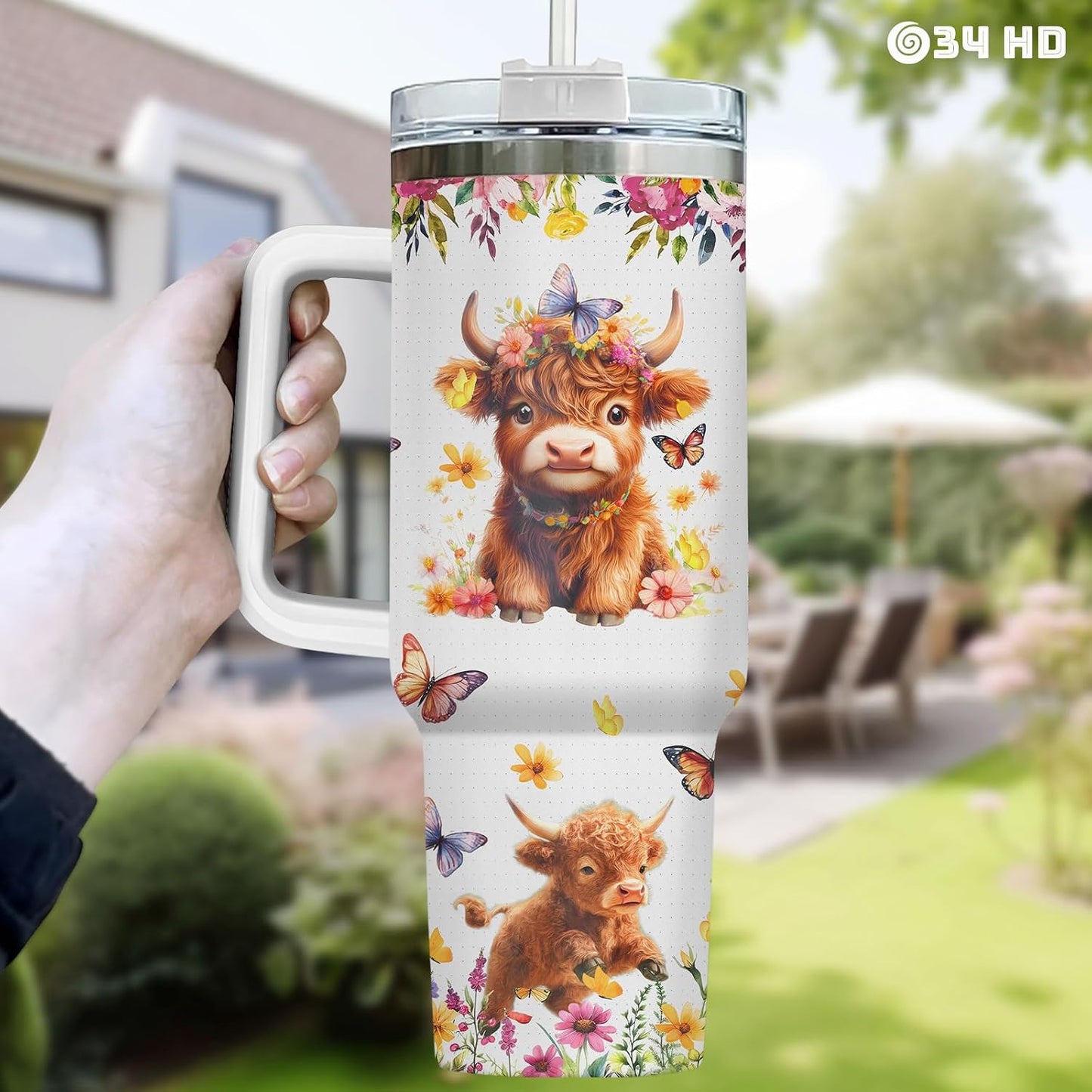 Funny Cow Forgot What Was 40 oz Tumbler with Handle, Cow Lover Gift | Ranch Lover Gift, Heifer Ranch Farmhouse Cattle Moo Barnyard Humor Witty Hilarious Comedy Tumbler