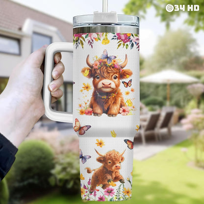 Funny Cow Forgot What Was 40 oz Tumbler with Handle, Cow Lover Gift | Ranch Lover Gift, Heifer Ranch Farmhouse Cattle Moo Barnyard Humor Witty Hilarious Comedy Tumbler