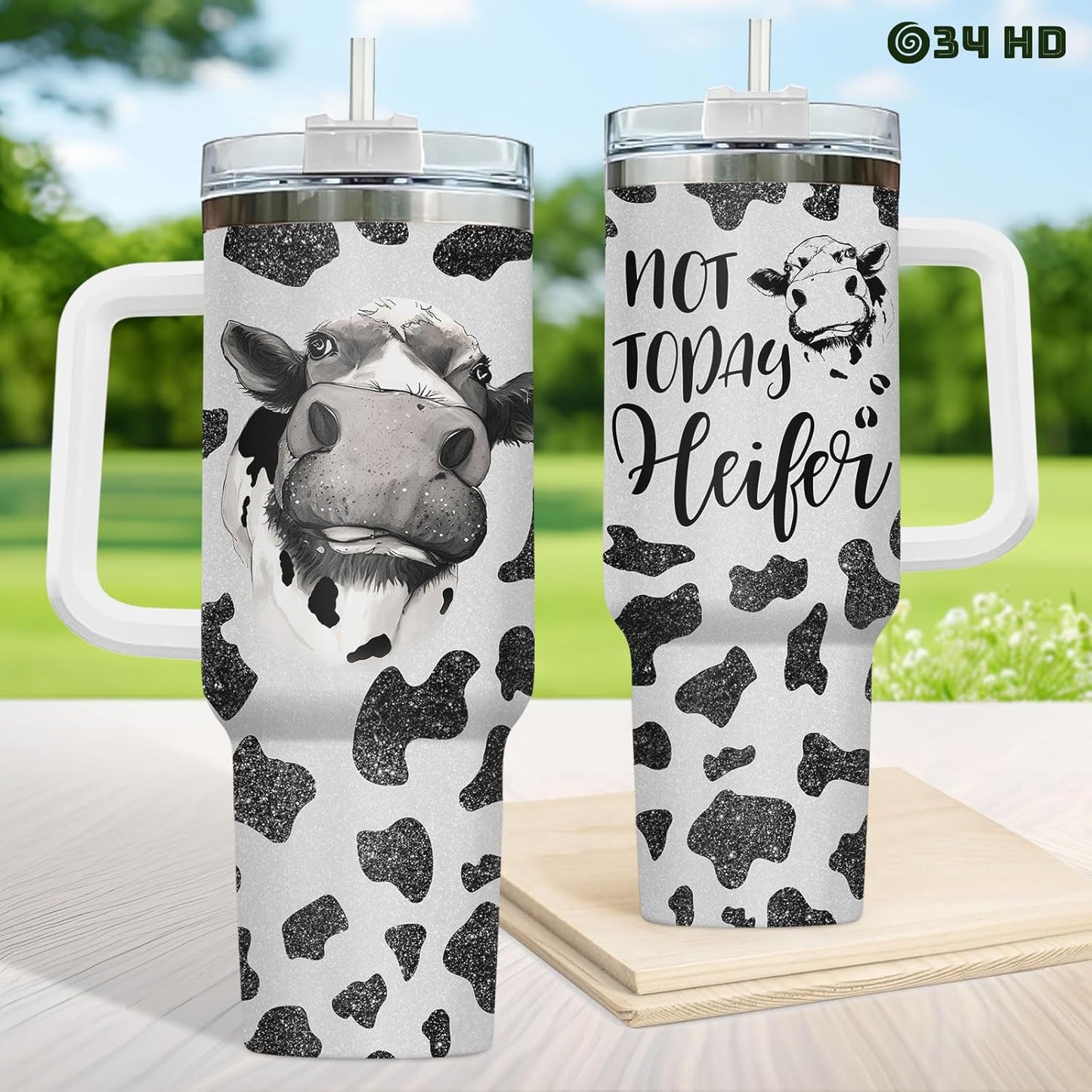 Funny Cow Forgot What Was 40 oz Tumbler with Handle, Cow Lover Gift | Ranch Lover Gift, Heifer Ranch Farmhouse Cattle Moo Barnyard Humor Witty Hilarious Comedy Tumbler