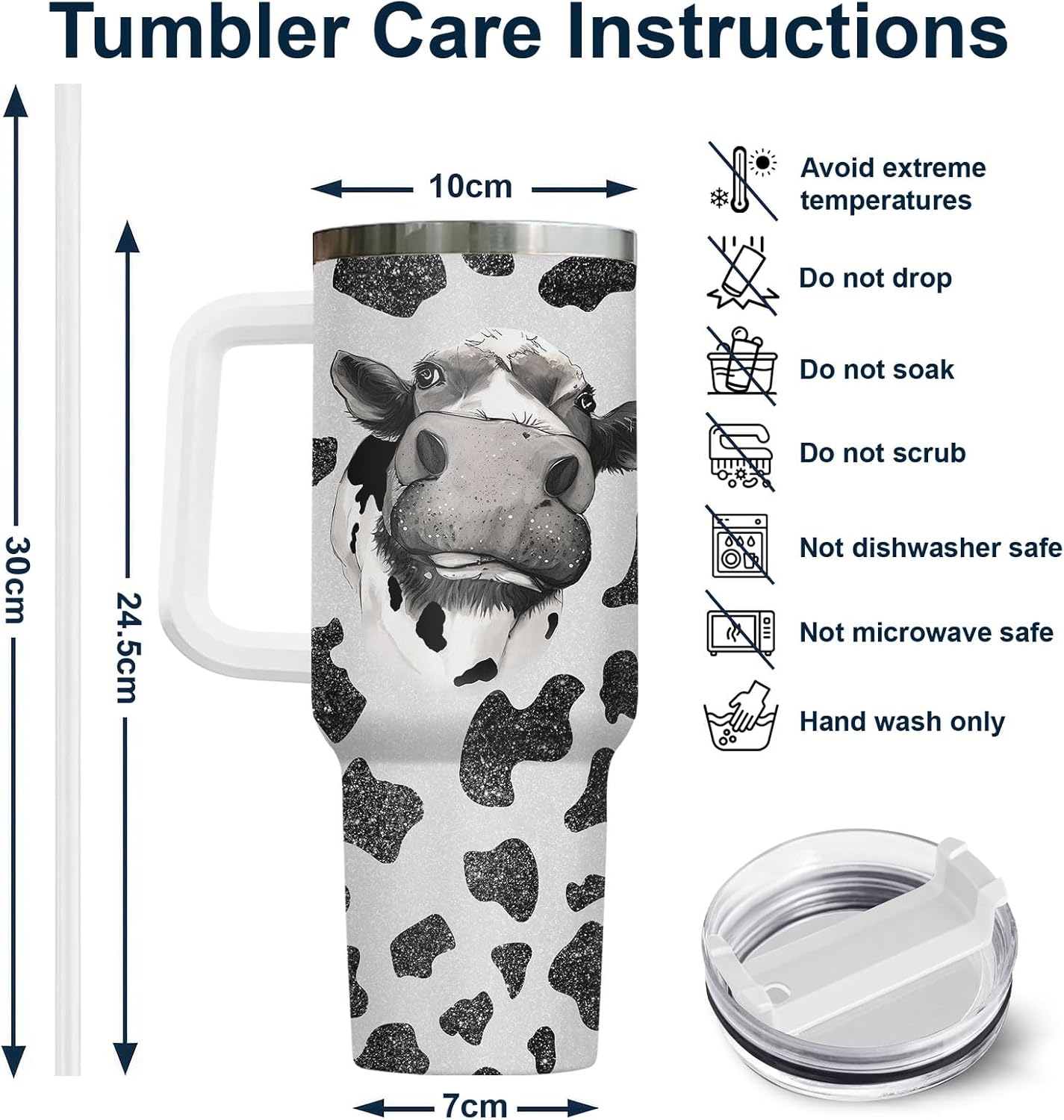 Funny Cow Forgot What Was 40 oz Tumbler with Handle, Cow Lover Gift | Ranch Lover Gift, Heifer Ranch Farmhouse Cattle Moo Barnyard Humor Witty Hilarious Comedy Tumbler