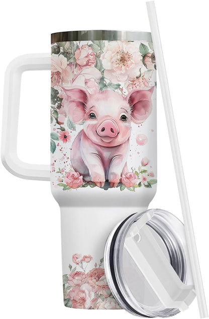 Funny Cow Forgot What Was 40 oz Tumbler with Handle, Cow Lover Gift | Ranch Lover Gift, Heifer Ranch Farmhouse Cattle Moo Barnyard Humor Witty Hilarious Comedy Tumbler