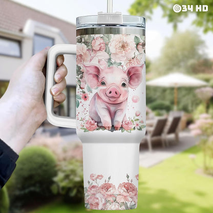Funny Cow Forgot What Was 40 oz Tumbler with Handle, Cow Lover Gift | Ranch Lover Gift, Heifer Ranch Farmhouse Cattle Moo Barnyard Humor Witty Hilarious Comedy Tumbler