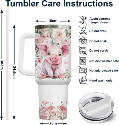 Funny Cow Forgot What Was 40 oz Tumbler with Handle, Cow Lover Gift | Ranch Lover Gift, Heifer Ranch Farmhouse Cattle Moo Barnyard Humor Witty Hilarious Comedy Tumbler