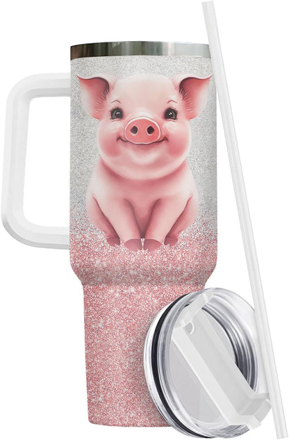 Funny Cow Forgot What Was 40 oz Tumbler with Handle, Cow Lover Gift | Ranch Lover Gift, Heifer Ranch Farmhouse Cattle Moo Barnyard Humor Witty Hilarious Comedy Tumbler