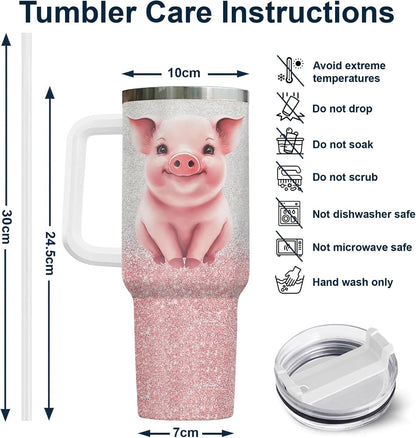 Funny Cow Forgot What Was 40 oz Tumbler with Handle, Cow Lover Gift | Ranch Lover Gift, Heifer Ranch Farmhouse Cattle Moo Barnyard Humor Witty Hilarious Comedy Tumbler