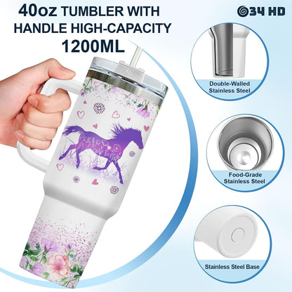 Funny Cow Forgot What Was 40 oz Tumbler with Handle, Cow Lover Gift | Ranch Lover Gift, Heifer Ranch Farmhouse Cattle Moo Barnyard Humor Witty Hilarious Comedy Tumbler