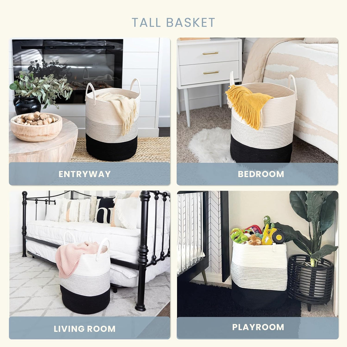Rainbow Toy Basket & Blanket Storage Bin, Nursery 20x13"