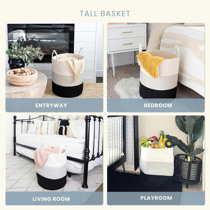 Rainbow Toy Basket & Blanket Storage Bin, Nursery 20x13"
