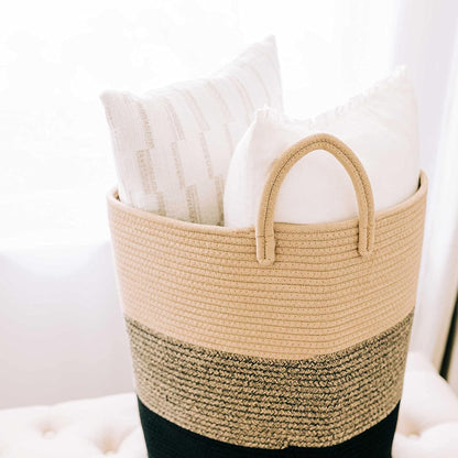 Rainbow Toy Basket & Blanket Storage Bin, Nursery 20x13"