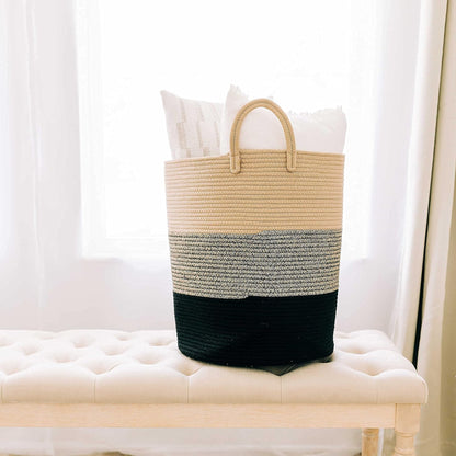 Rainbow Toy Basket & Blanket Storage Bin, Nursery 20x13"