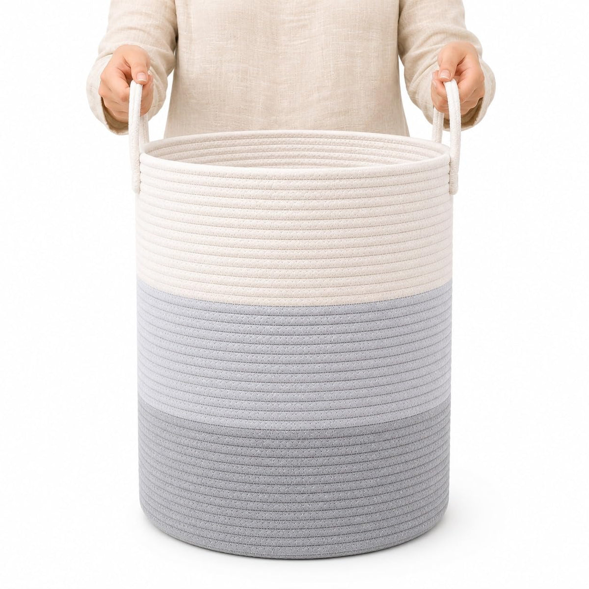 Rainbow Toy Basket & Blanket Storage Bin, Nursery 20x13"