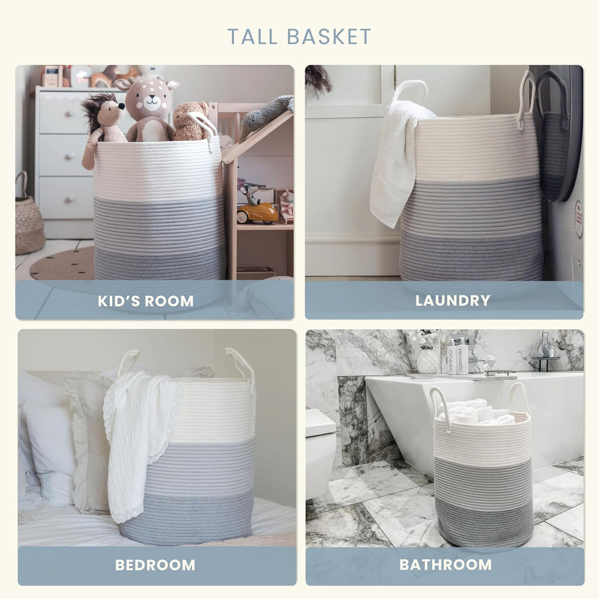 Rainbow Toy Basket & Blanket Storage Bin, Nursery 20x13"