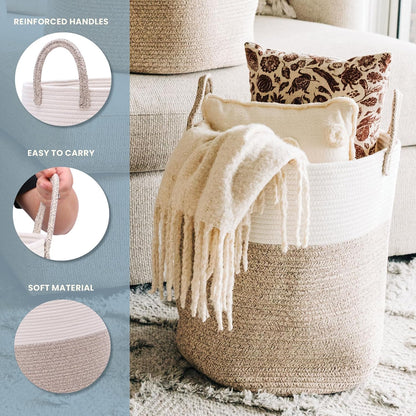 Rainbow Toy Basket & Blanket Storage Bin, Nursery 20x13"