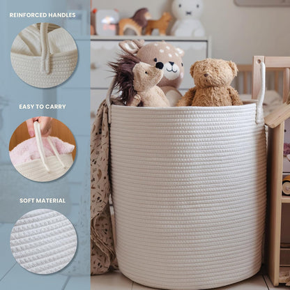 Rainbow Toy Basket & Blanket Storage Bin, Nursery 20x13"