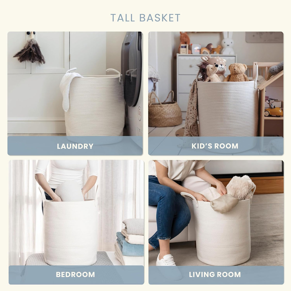 Rainbow Toy Basket & Blanket Storage Bin, Nursery 20x13"