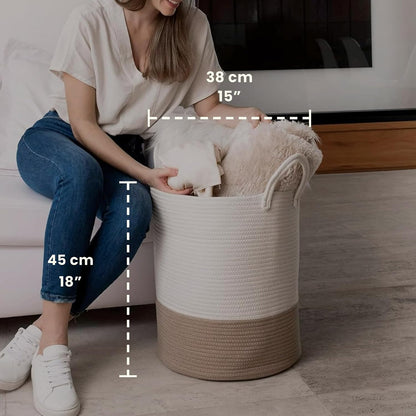 Rainbow Toy Basket & Blanket Storage Bin, Nursery 20x13"