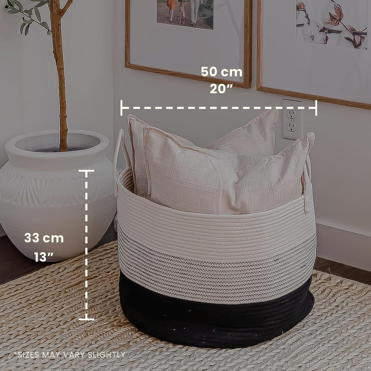 Rainbow Toy Basket & Blanket Storage Bin, Nursery 20x13"