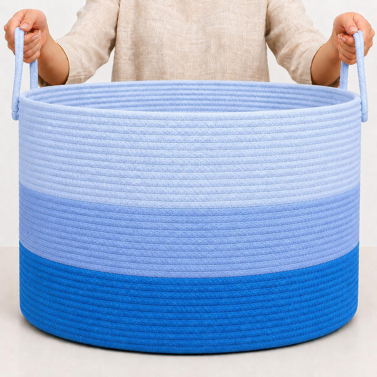 Rainbow Toy Basket & Blanket Storage Bin, Nursery 20x13"