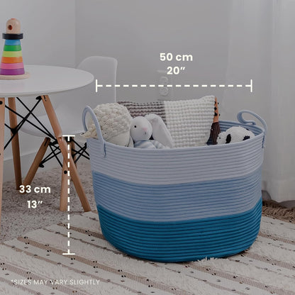 Rainbow Toy Basket & Blanket Storage Bin, Nursery 20x13"