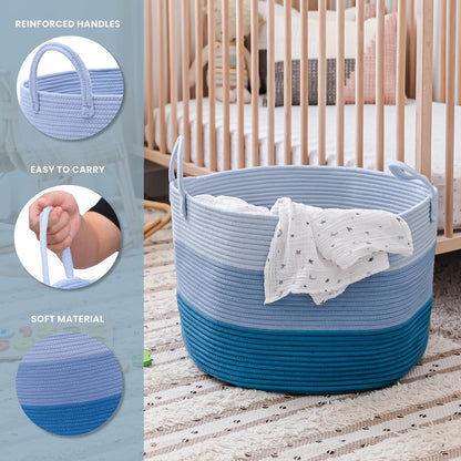 Rainbow Toy Basket & Blanket Storage Bin, Nursery 20x13"
