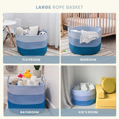 Rainbow Toy Basket & Blanket Storage Bin, Nursery 20x13"