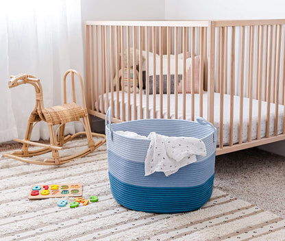 Rainbow Toy Basket & Blanket Storage Bin, Nursery 20x13"
