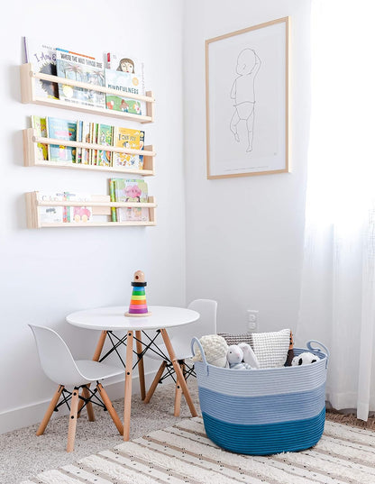 Rainbow Toy Basket & Blanket Storage Bin, Nursery 20x13"