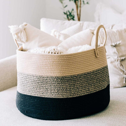 Rainbow Toy Basket & Blanket Storage Bin, Nursery 20x13"