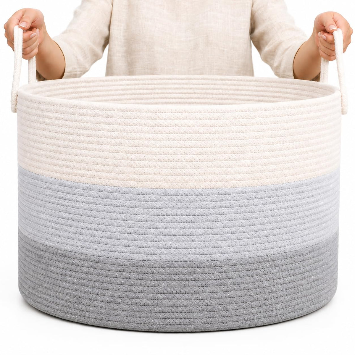 Rainbow Toy Basket & Blanket Storage Bin, Nursery 20x13"