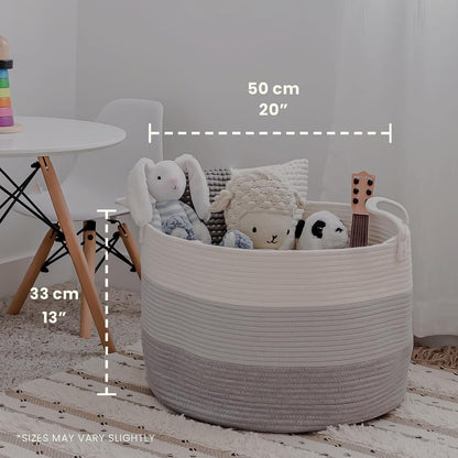 Rainbow Toy Basket & Blanket Storage Bin, Nursery 20x13"