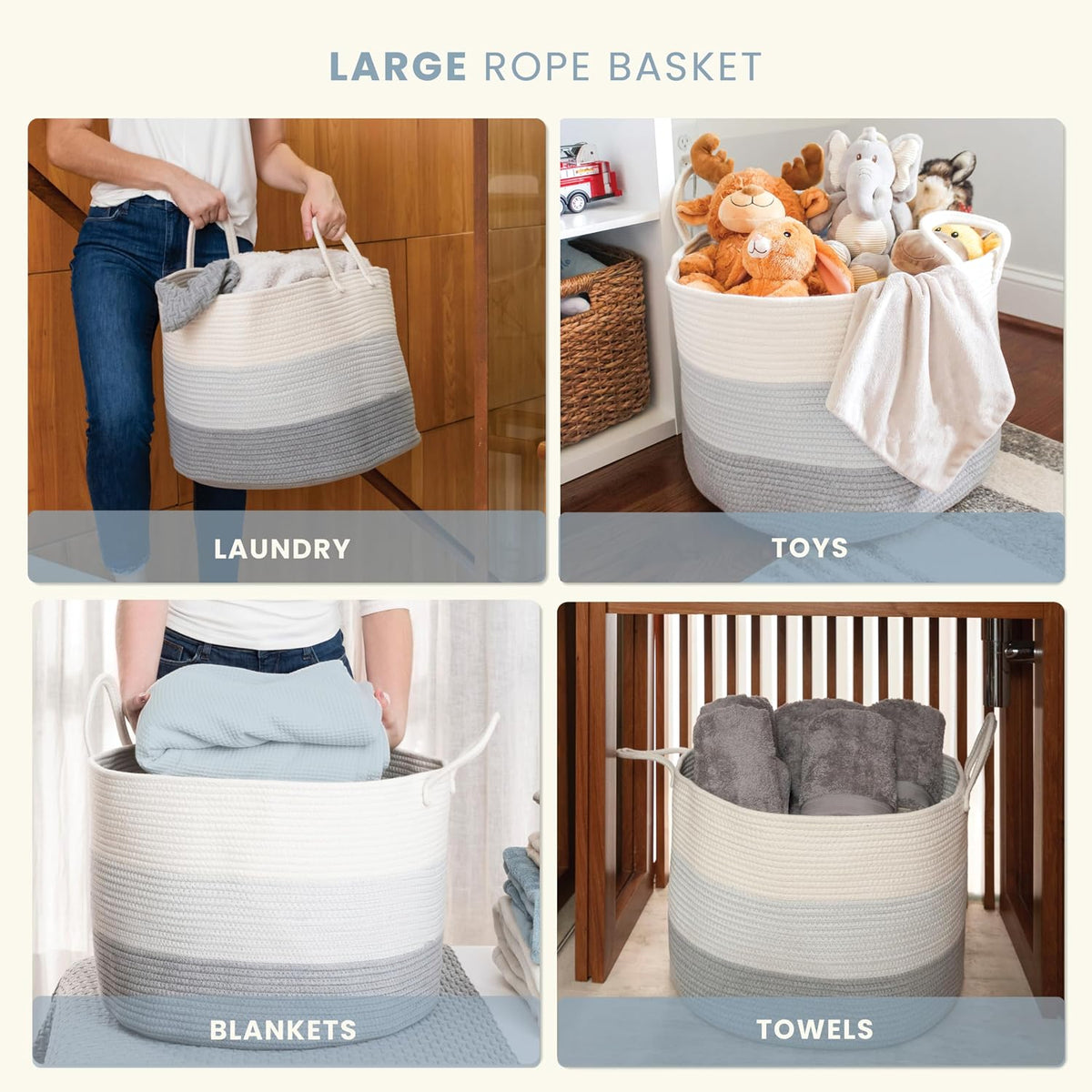 Rainbow Toy Basket & Blanket Storage Bin, Nursery 20x13"