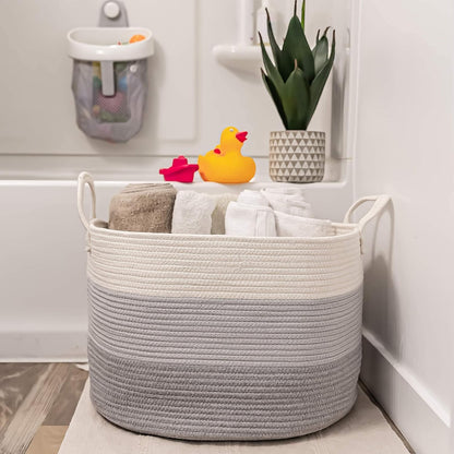 Rainbow Toy Basket & Blanket Storage Bin, Nursery 20x13"