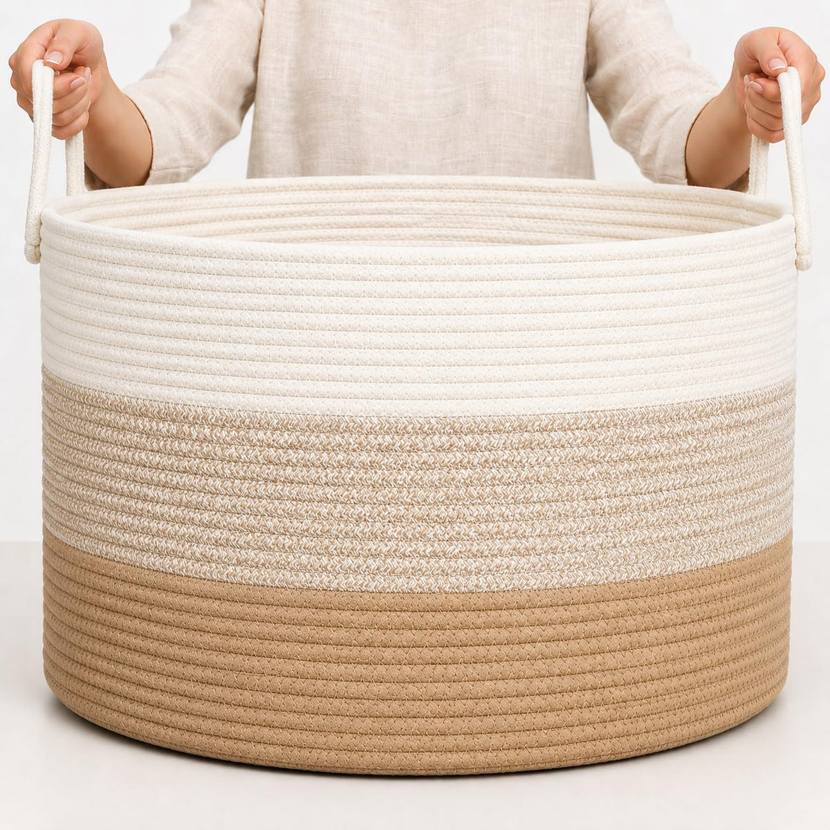 Rainbow Toy Basket & Blanket Storage Bin, Nursery 20x13"