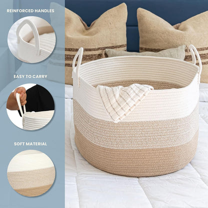 Rainbow Toy Basket & Blanket Storage Bin, Nursery 20x13"