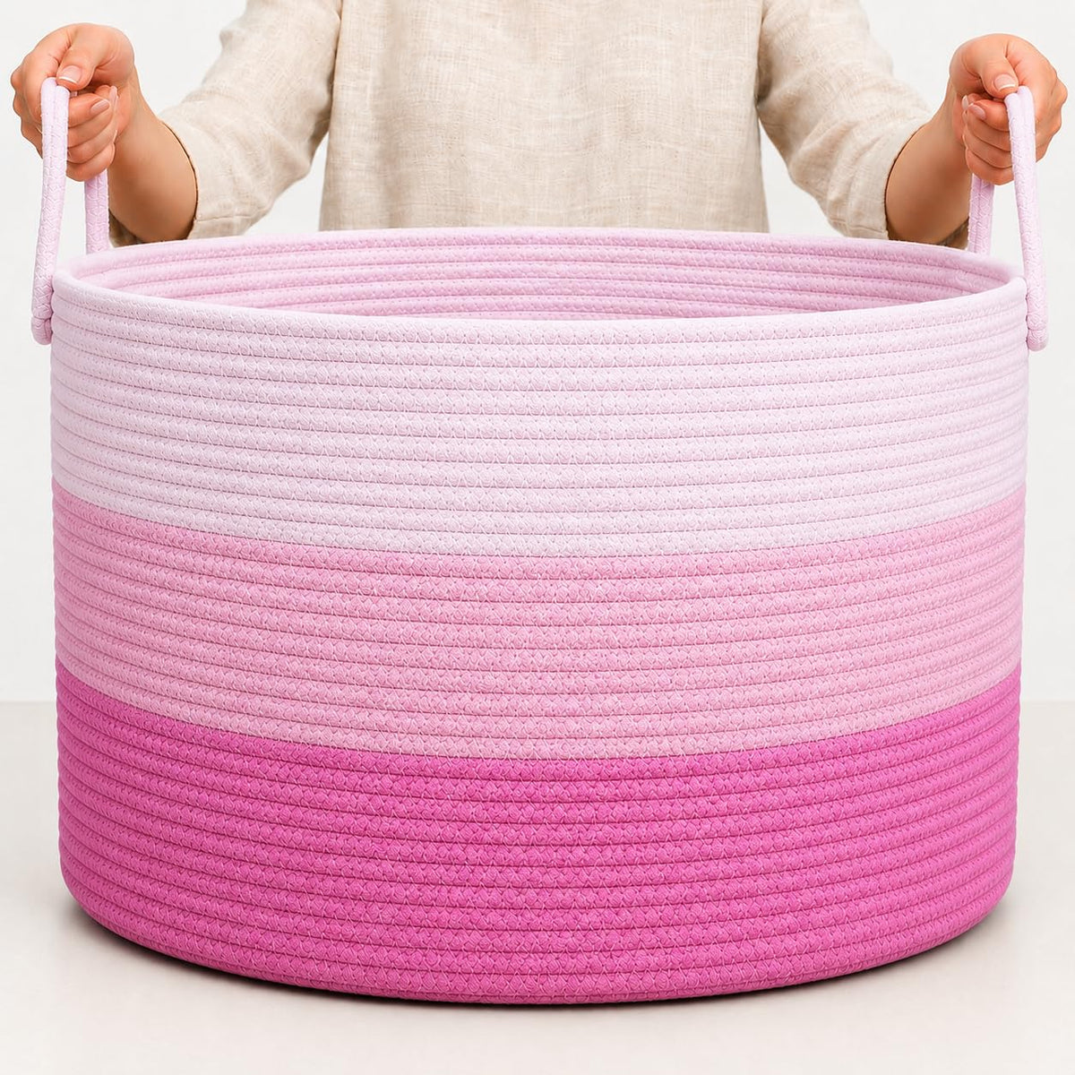Rainbow Toy Basket & Blanket Storage Bin, Nursery 20x13"