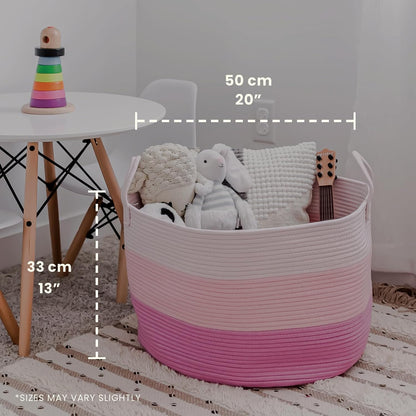 Rainbow Toy Basket & Blanket Storage Bin, Nursery 20x13"