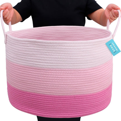 Rainbow Toy Basket & Blanket Storage Bin, Nursery 20x13"