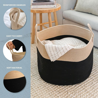 Rainbow Toy Basket & Blanket Storage Bin, Nursery 20x13"