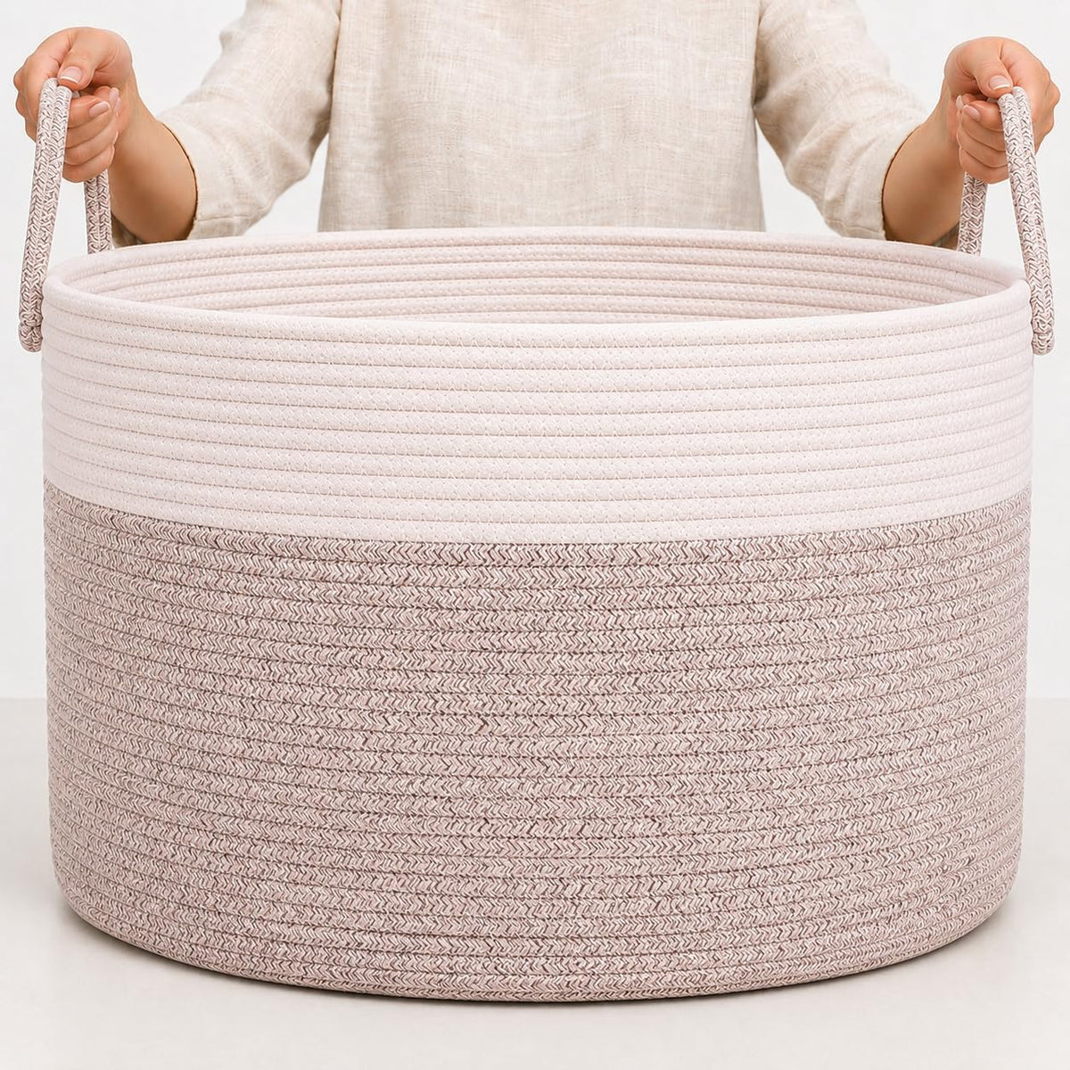 Rainbow Toy Basket & Blanket Storage Bin, Nursery 20x13"