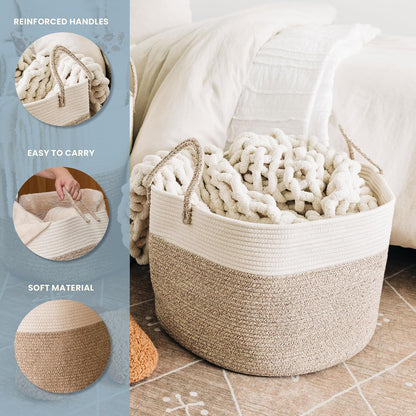 Rainbow Toy Basket & Blanket Storage Bin, Nursery 20x13"