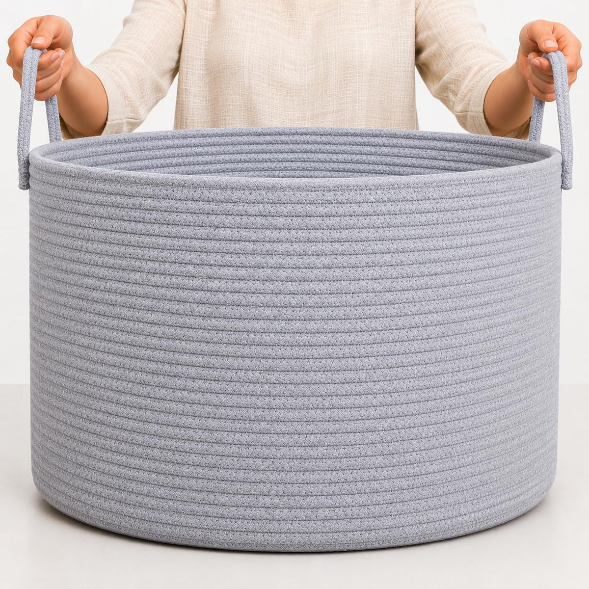 Rainbow Toy Basket & Blanket Storage Bin, Nursery 20x13"