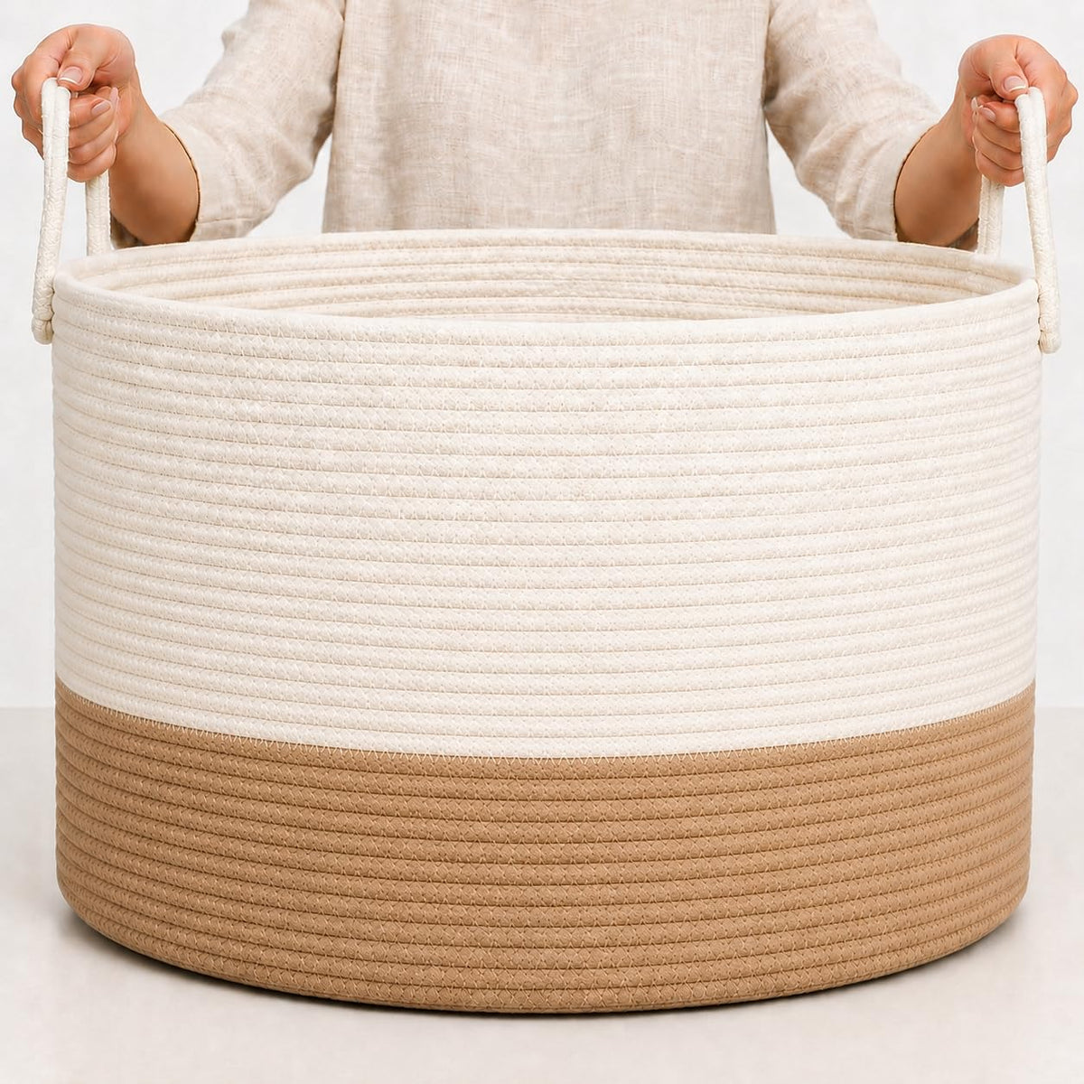 Rainbow Toy Basket & Blanket Storage Bin, Nursery 20x13"