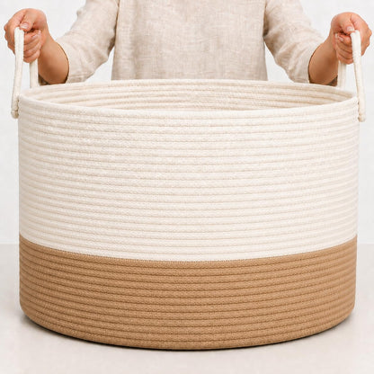Rainbow Toy Basket & Blanket Storage Bin, Nursery 20x13"