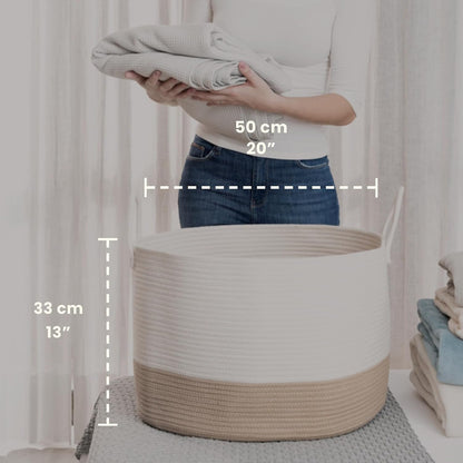 Rainbow Toy Basket & Blanket Storage Bin, Nursery 20x13"