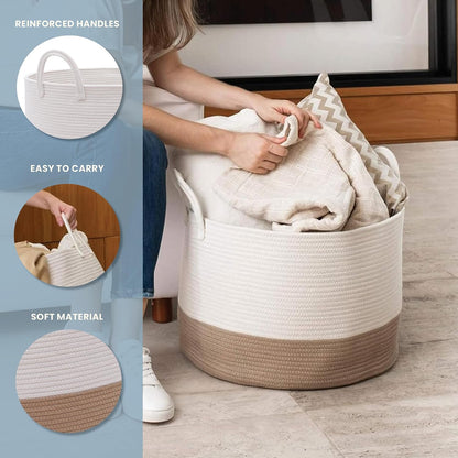 Rainbow Toy Basket & Blanket Storage Bin, Nursery 20x13"